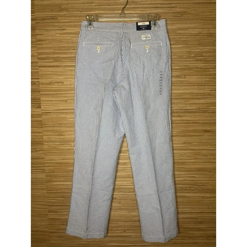 NWT Vineyard Vines Boy’s Club Striped Pants 28” Inseam Sz 14